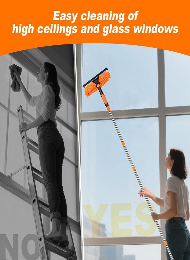 BeiLan Cobweb Duster Kit and Window Squeegee Cleaner Tool with Extension Pole: 165 Inch 4-in-1 High Ceiling Dusting and Window Cleaning Kit - Cobweb Duster and Feather Duster - Image 5